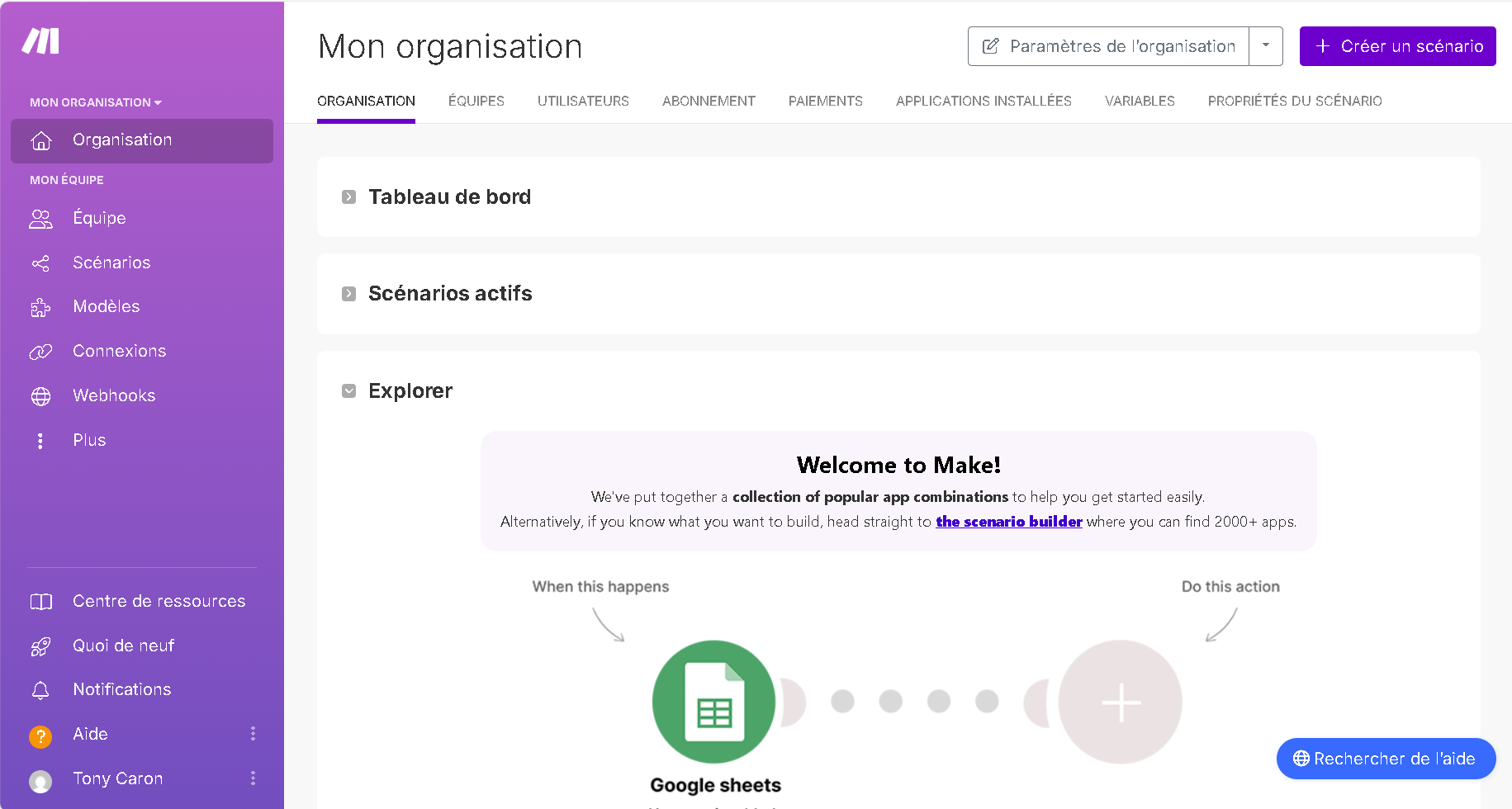 Interface Make.com
